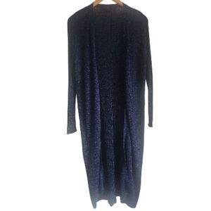 Lane Bryant Shimmering Midnight Blue Long Sleeve Knit Duster Long Cardigan 14/16